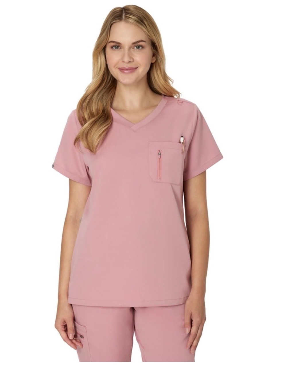 Hanes Premium Scrub Top - Pink Mauve NEW